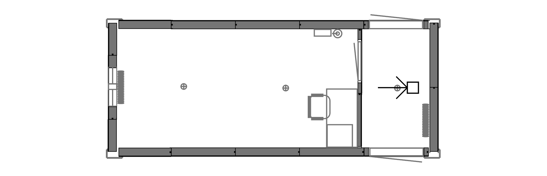 Планировочное решение: Пункт охраны с проходной