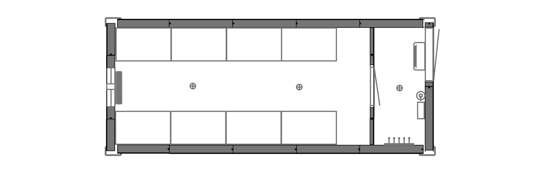Планировочное решение: Блок-контейнер для склада 6х2,5